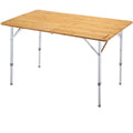 Table de Camping KingCamp Pliante Bambou - Charge Lourde 80 kg 4-6 Personnes