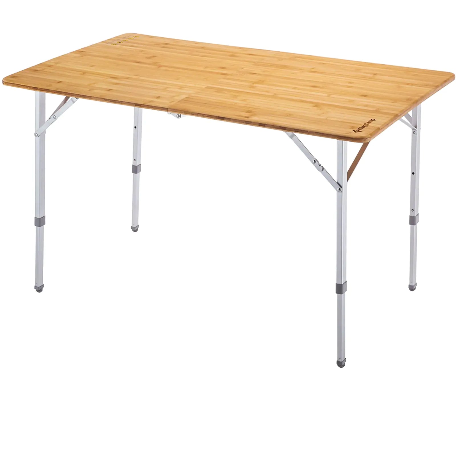 Table de Camping KingCamp Pliante Bambou - Charge Lourde 80 kg 4-6 Personnes