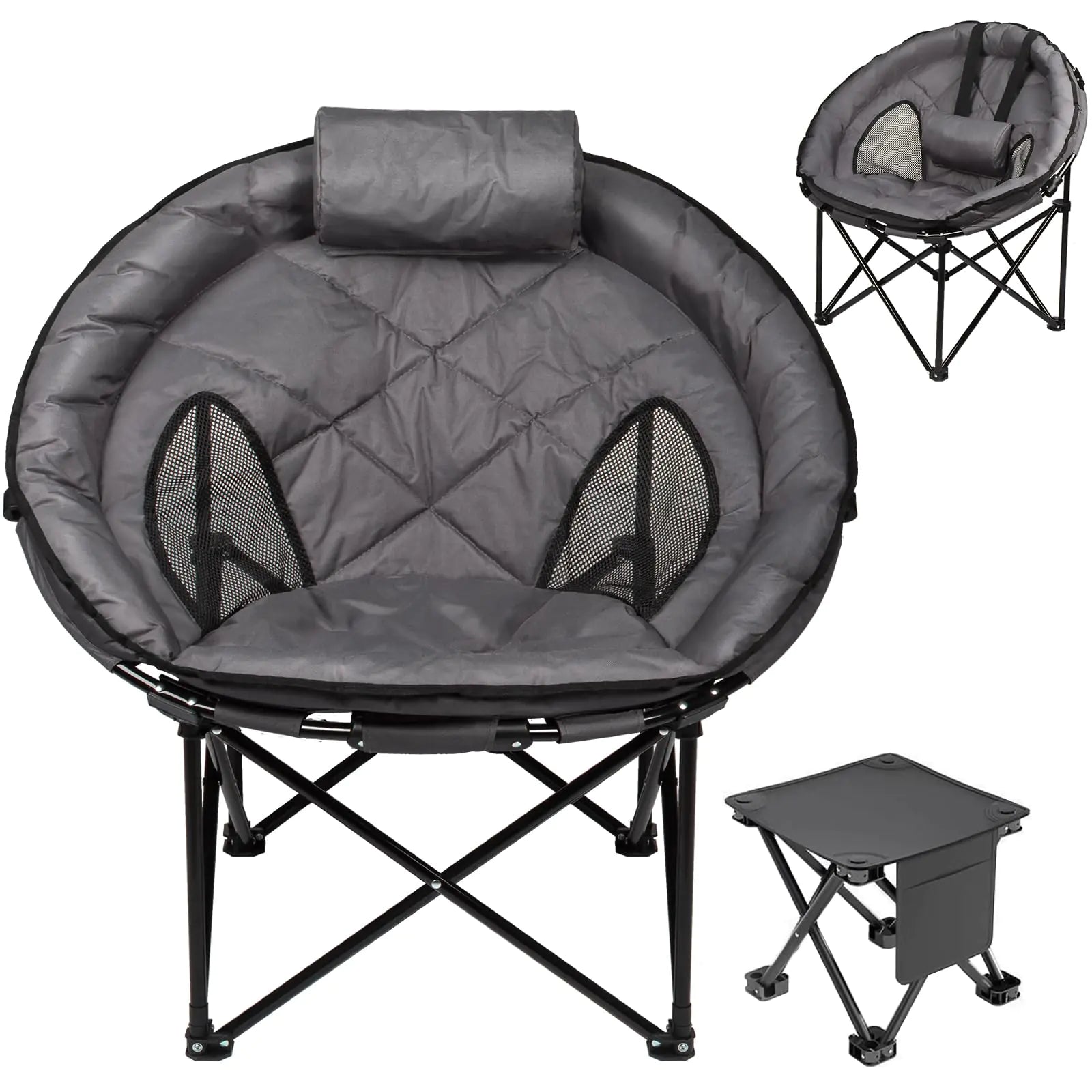 Chaise de Camping Lune avec Support Lombaire et Repose-Pieds