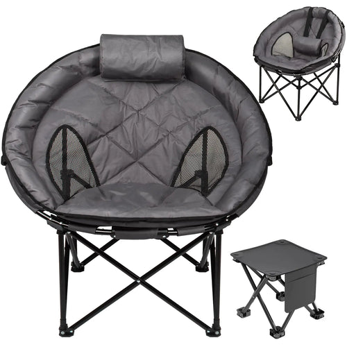 Chaise de Camping Lune avec Support Lombaire et Repose-Pieds