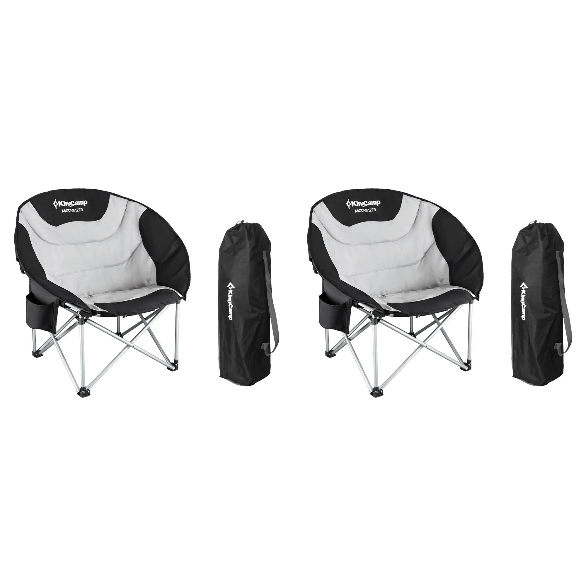 KingCamp Chaise Lounge Pliante Portable Type Soucoupe avec Porte-Gobelet