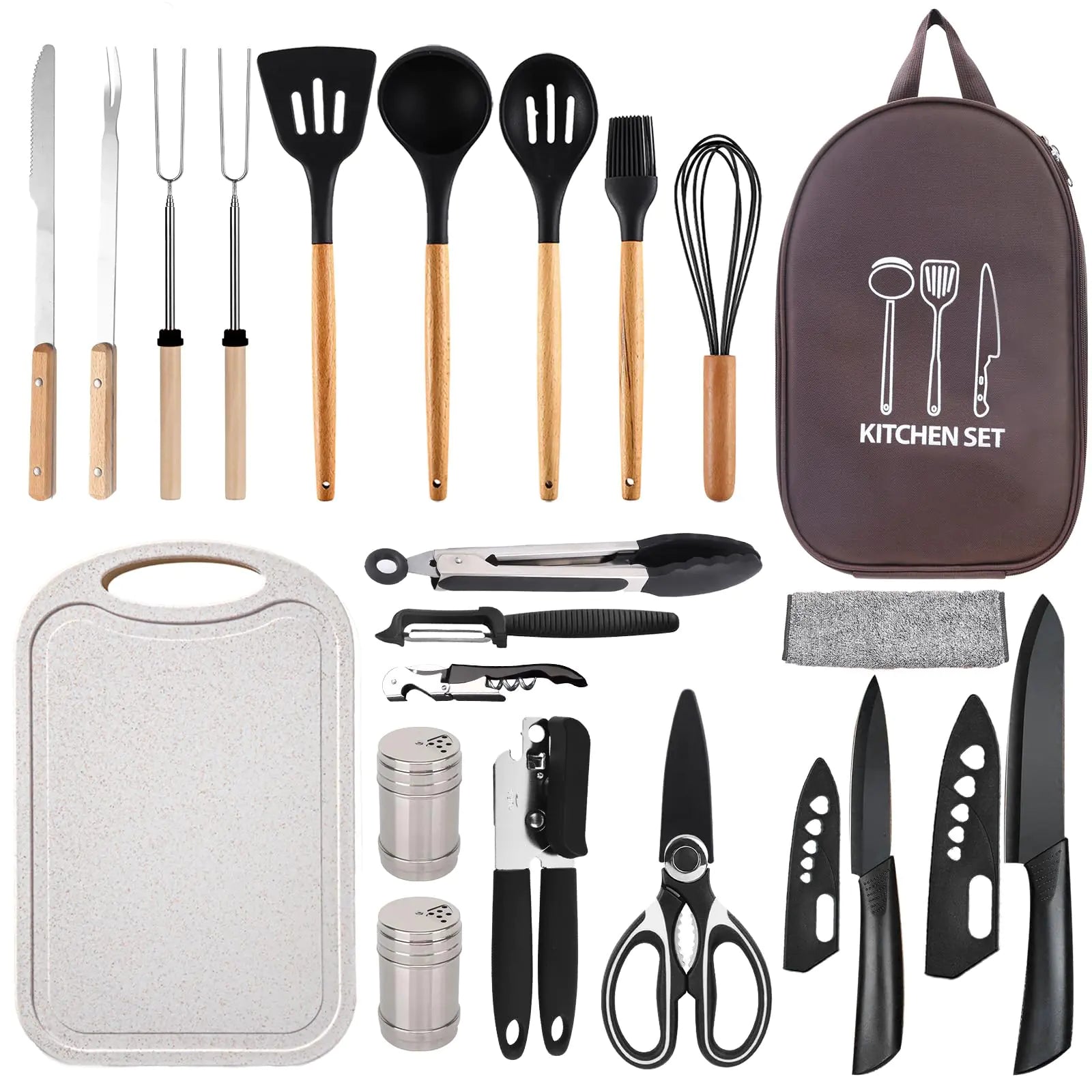 Set de Cuisine Camping Silicone Pansyling - Accessoires Essentiels avec Sac