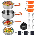 KingCamp Kit de Cuisine de Camping en Acier Inoxydable