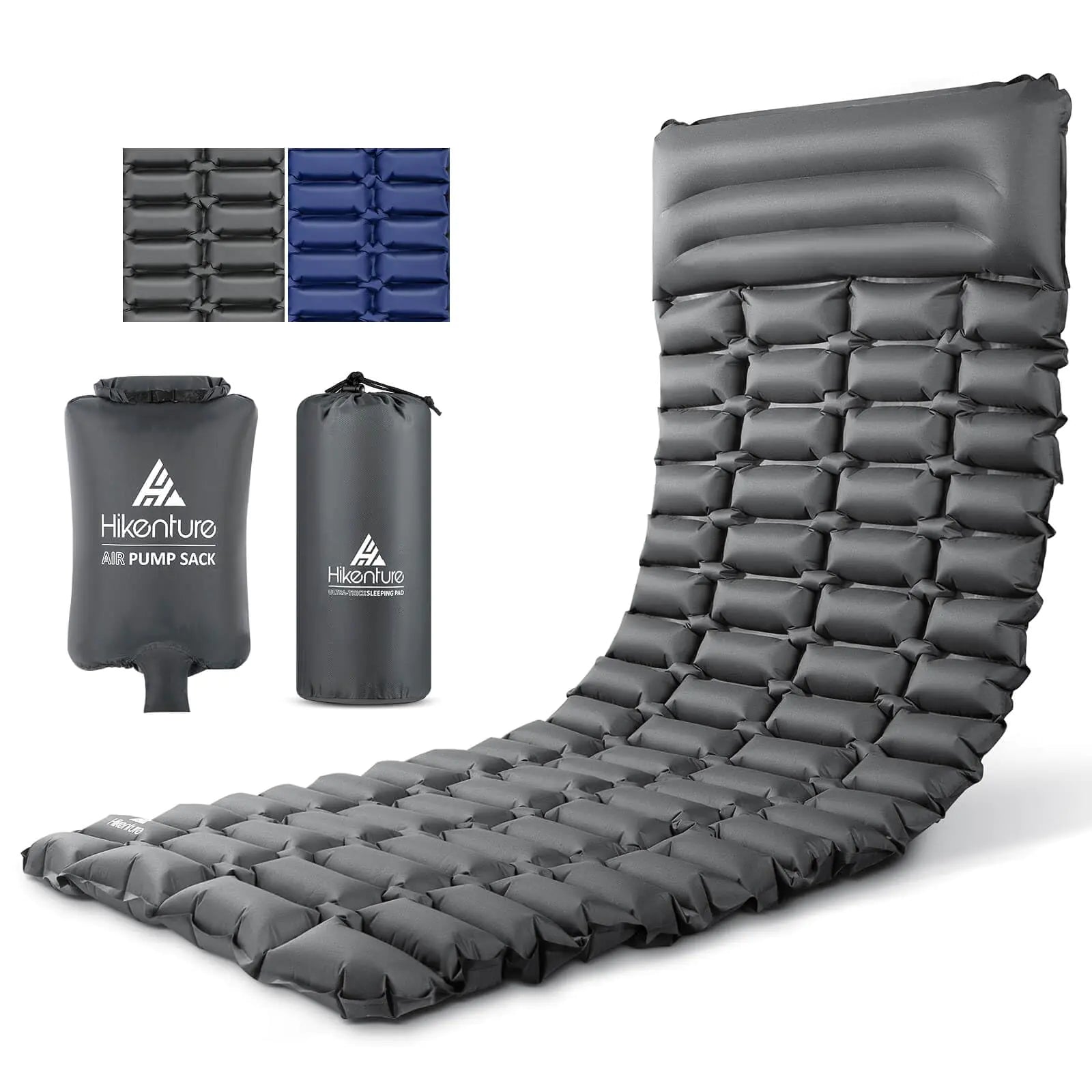 Matelas de Camping Hikenture 28" Ultra-Large avec Oreiller - Confort Supérieur